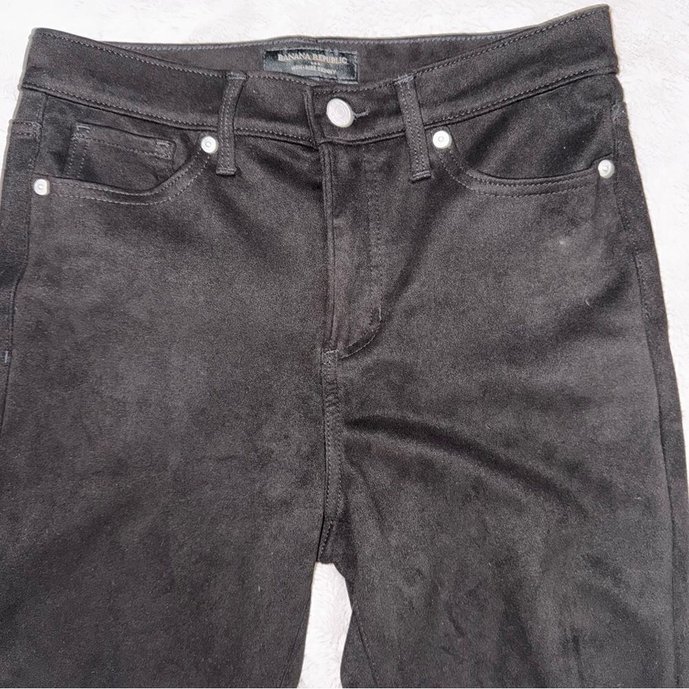 Banana Republic Factory vegan suede black Size 28/6 High Rise Skinny - Picture 10 of 11